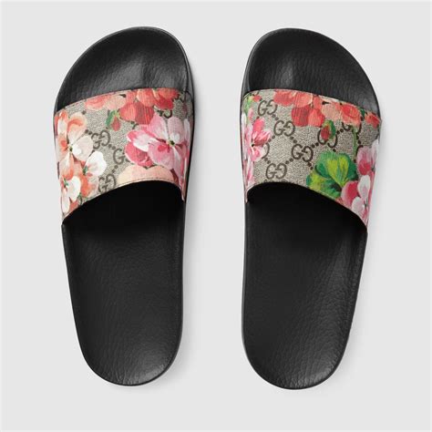 gucci bloom slides pink|Gucci Bloom slides women.